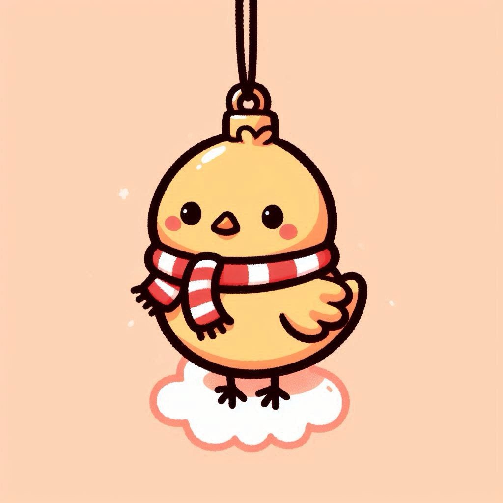 ヒヨコのクリスマスオーナメントピヨ🐤誰か作ってピヨ🥺