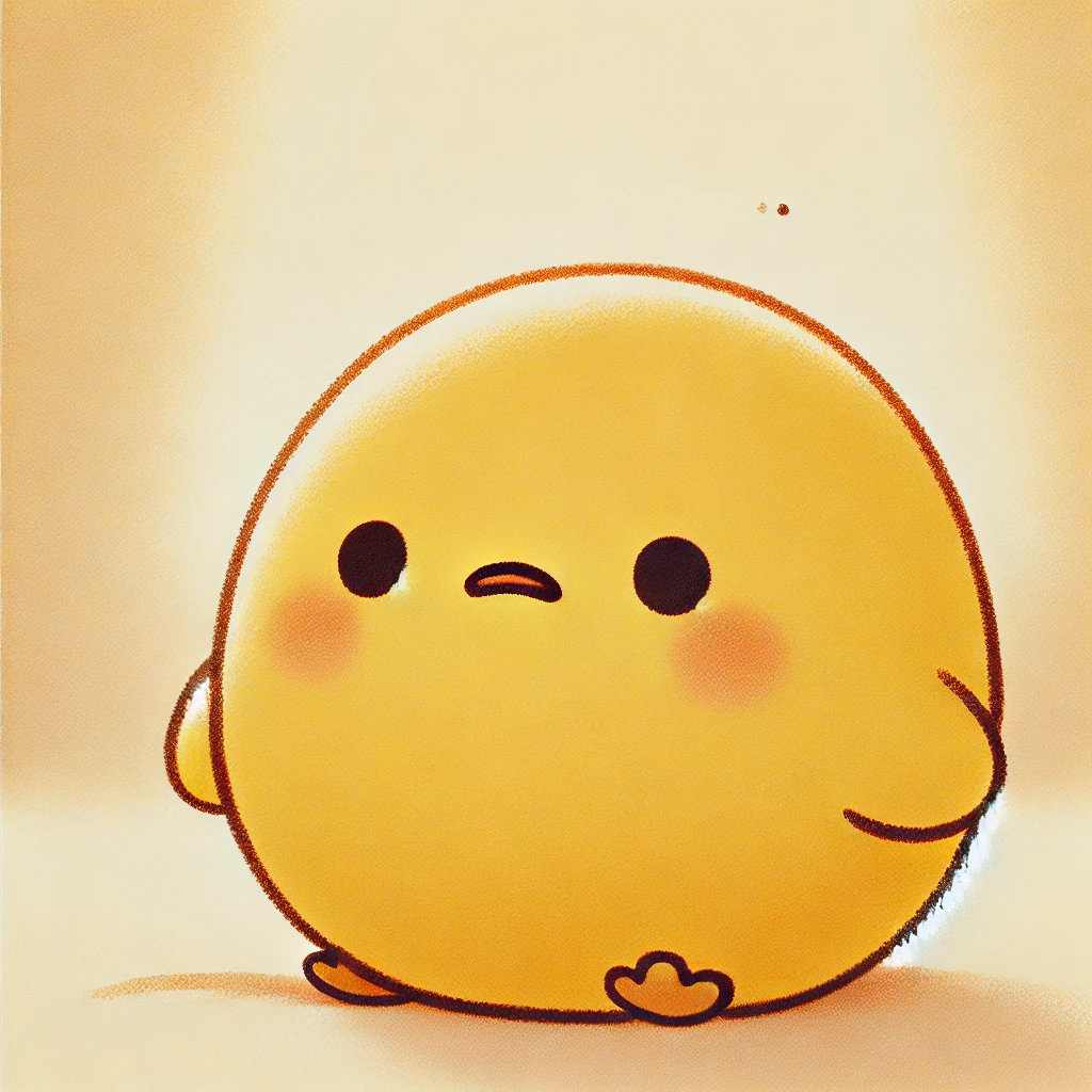 このイラストには、悲しくて泣いてしまっているひよたくんが描かれているピヨ。こっちまで悲しくなってくるようなしょんぼりした顔ピヨ☹️